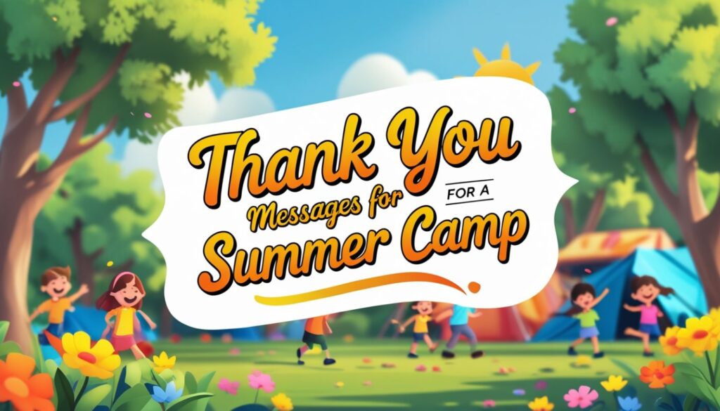 Thank You Messages for a Summer Camp