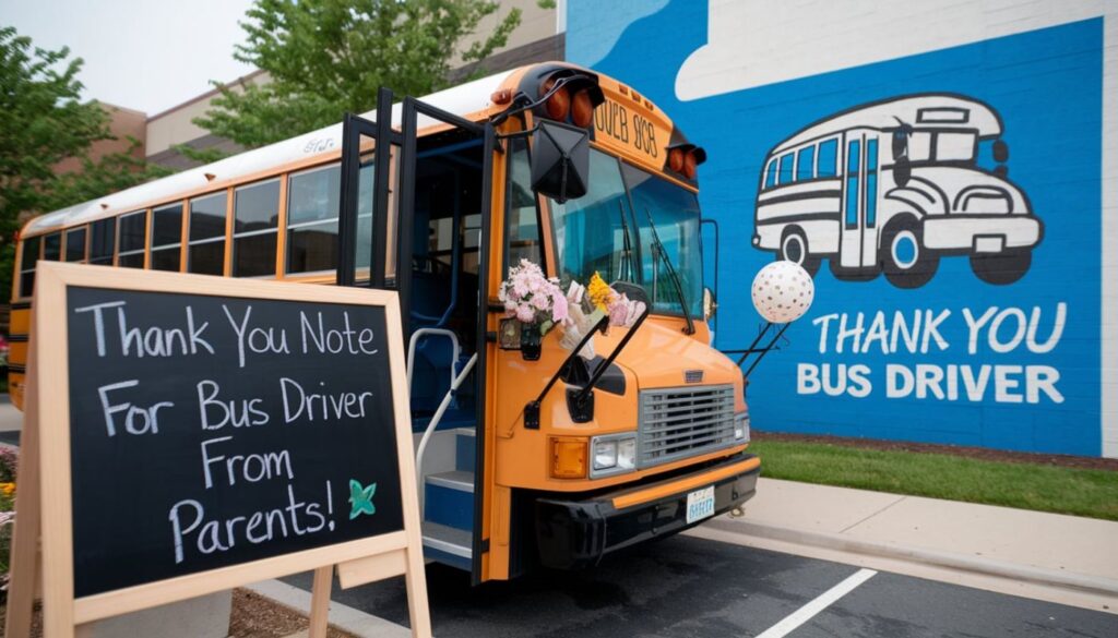 Thank You Note for Bus Driver from Parents